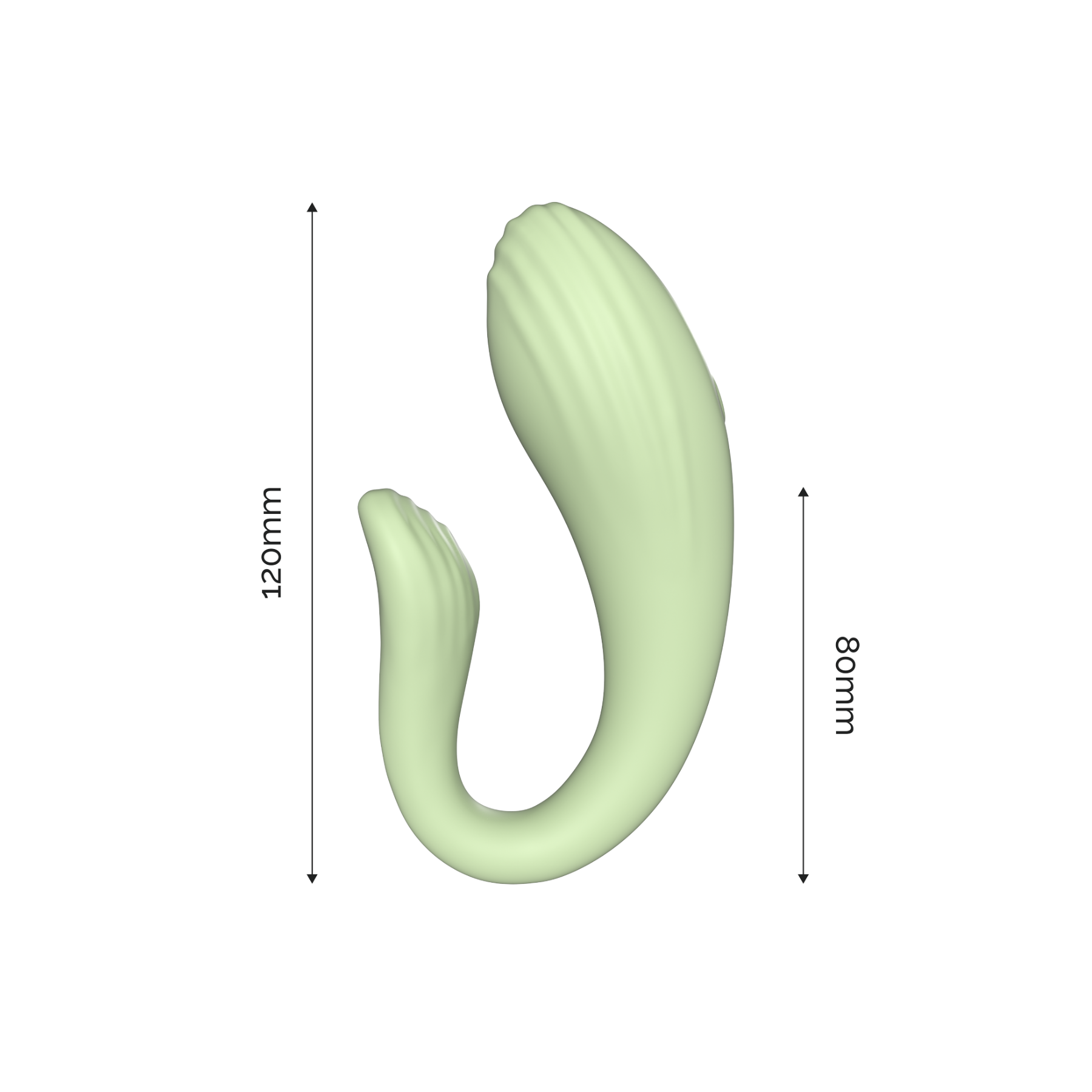 ויברטור לביש זוגי עם שלט, מידות