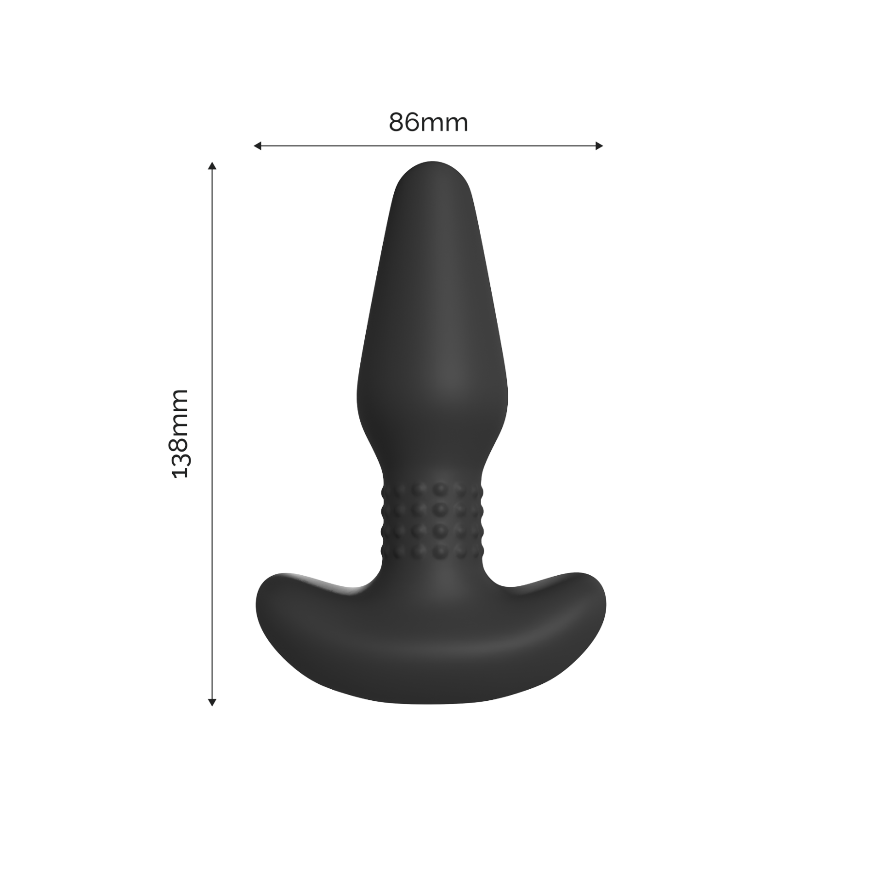 ויברטור אנאלי עם שלט, מידות